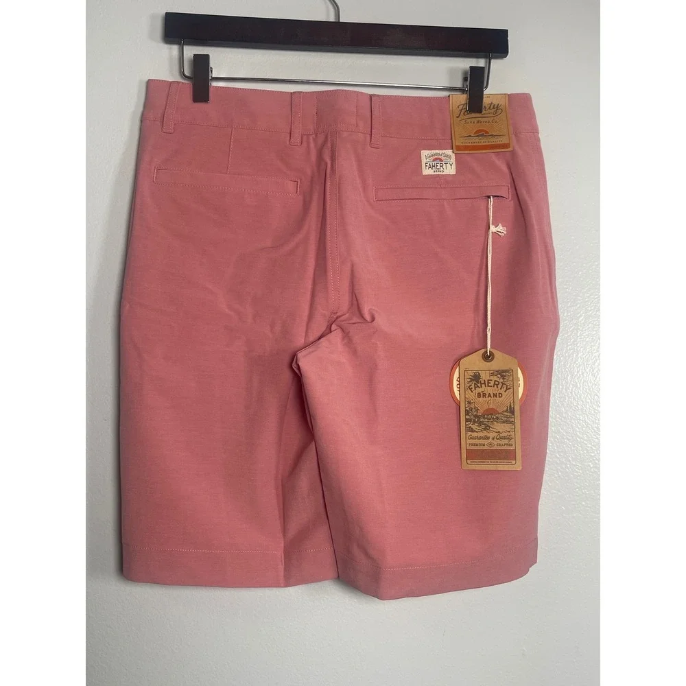 FAHERTY All Day Shorts Size 30 Faded Flag Pink NEW Casual Preppy Coastal Spring